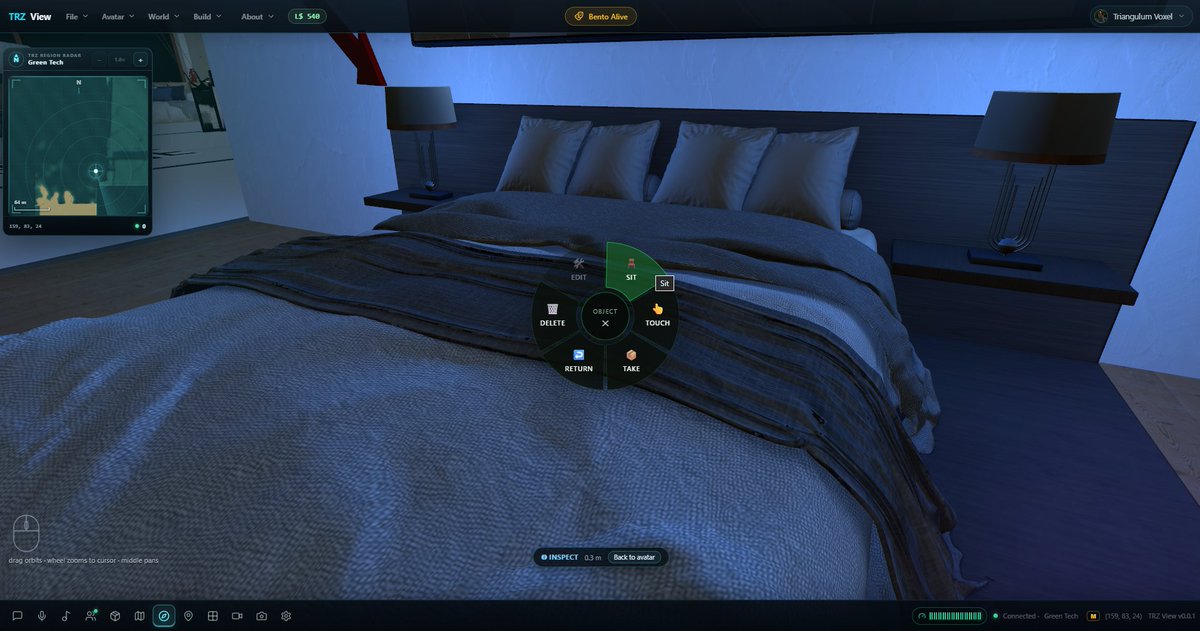 GreenCloudSL's tweet photo. TRZ View - development update 🛠️

Same Second Life. Completely new engine.

Tech specs, updates &amp; Discord https://t.co/6ID4hqJAHx

TRZ View is an independent project by Green Tech / Thirdrez - not affiliated with or sponsored by Linden Lab.

#SecondLife #TRZView #Thirdrez https://t.co/41RZjEijHo