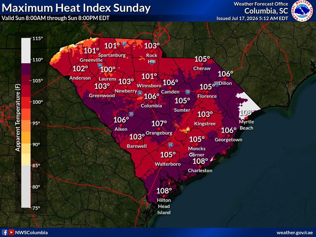 SCEMD's tweet photo. Why is it always hot on the weekends?!?
When temperatures rise:
-Drink plenty of water, even if you don't feel thirsty
-Stay in air-conditioned buildings whenever possible
-Never leave children or pets in a parked vehicle https://t.co/AgJoAAkB1G