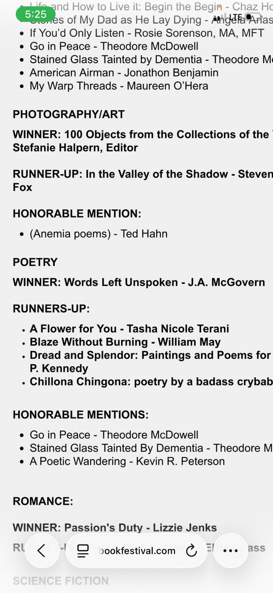 joseph_mcgovern's tweet photo. “Words Left Unspoken” won poetry competition at @NewYorkBookFestival! Thank you for the love and support!
https://t.co/d7T7S7Wstz
#Poetry #Author #PublishedAuthor #LiteraryFestival #NewYork #PoetryCollection #NeverGiveUp #NeverStopTrying #WorkThatMatters #WordsLeftUnspoken https://t.co/R2Gm484f0h