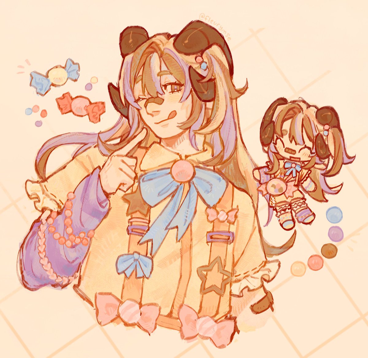 fleurymse's tweet photo. sweet revenge! literally....! 🍬 back on my art fight grind :P https://t.co/uHSLvIUQp2