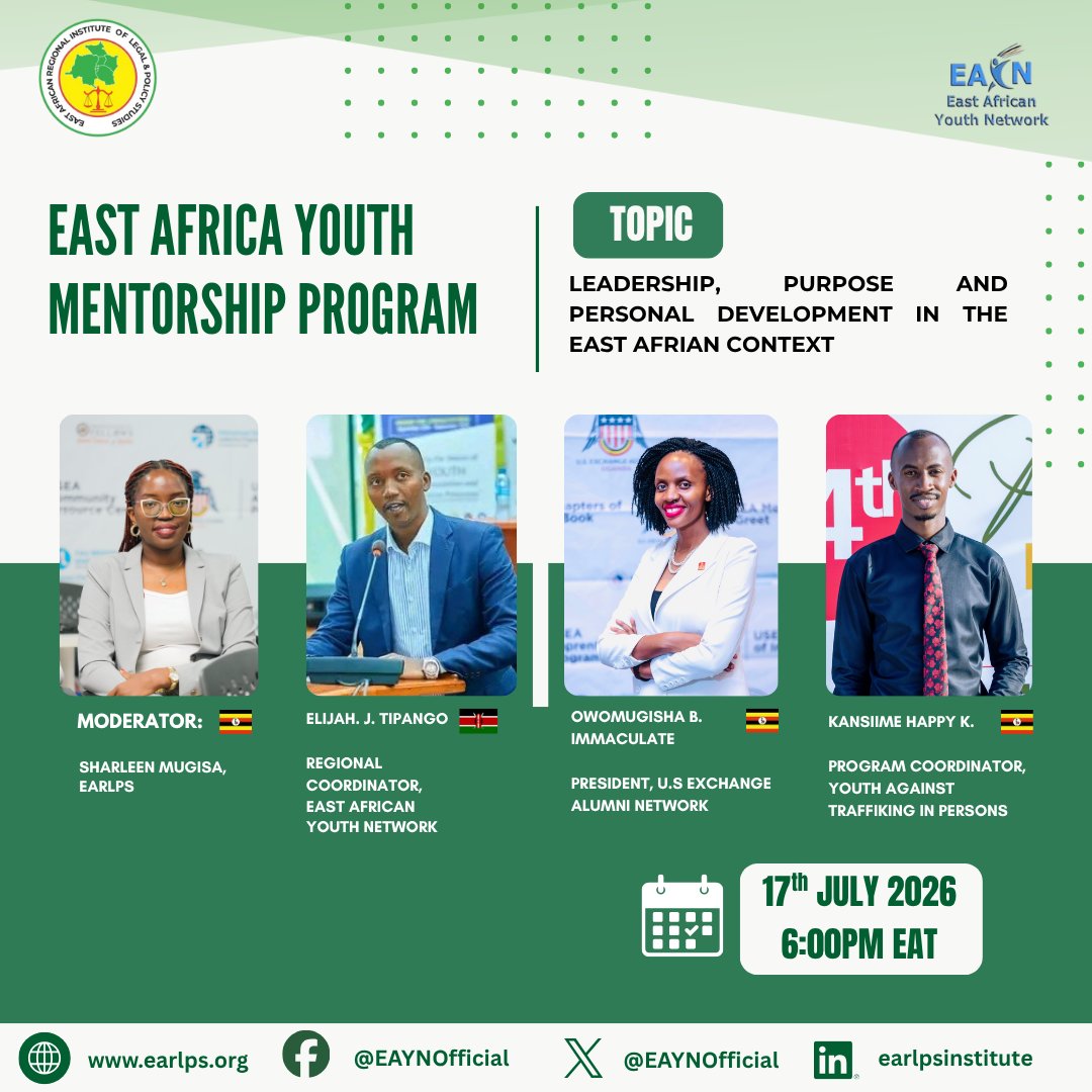 earipsinstitute's tweet photo. 🚀Today marks an exciting milestone as we officially launch the East African Youth Mentorship Program in partnership with @EAYNOfficial
Together, we're empowering the next generation of young East African leaders in governance and regional integration. #EAYMP #YouthLeadership🚀 https://t.co/OCqijGEAQk
