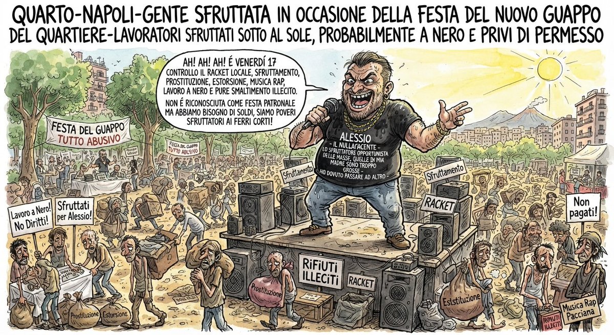 MartySithD10's tweet photo. "Festa del Camorrista-Patronale ma abusiva e non riconosciuta" 

Quarto-Napoli-Villa Comunale 

Creata con IA https://t.co/49eviDg54b