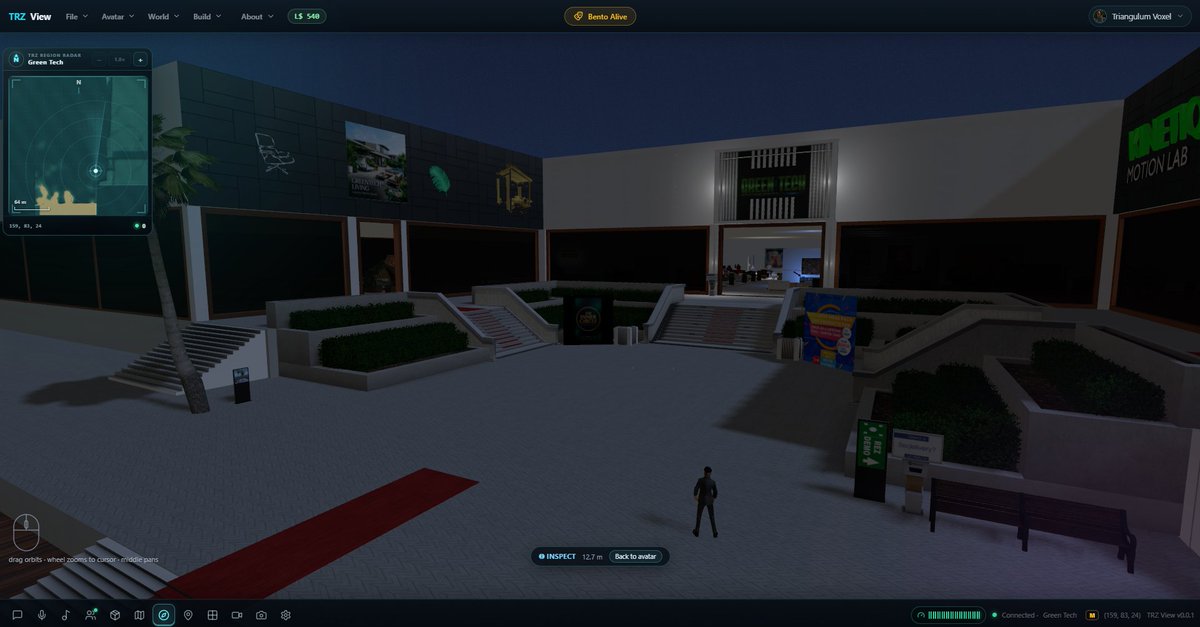 GreenCloudSL's tweet photo. TRZ View - development update 🛠️

Same Second Life. Completely new engine.

Tech specs, updates &amp; Discord https://t.co/6ID4hqJAHx

TRZ View is an independent project by Green Tech / Thirdrez - not affiliated with or sponsored by Linden Lab.

#SecondLife #TRZView #Thirdrez https://t.co/41RZjEijHo