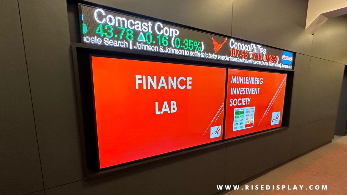 risedisplay's tweet photo. Muhlenberg College 64 Pixel Dual Line Finance and Message Ticker.
@muhlenbergcollege 
#riseticker
See more ticker install photos at https://t.co/x3rLXfWc6d https://t.co/JEq15y5o2c