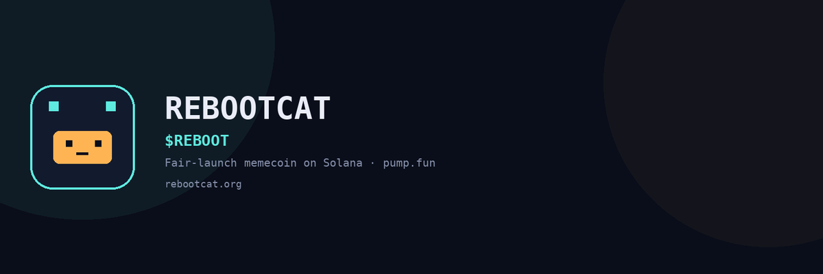 RebootCatSol's tweet photo. Progress isn't measured by promises—it's measured by execution.

✅ Solscan Token Update Request submitted.

Every verification, every feature, and every update strengthens the RebootCat ecosystem and makes $REBOOT more discoverable across Solana.

Builders build. We're not slowing down. 🚀

🌐 https://t.co/PrXe3D1rry

#REBOOT #Solana #Web3 #Crypto