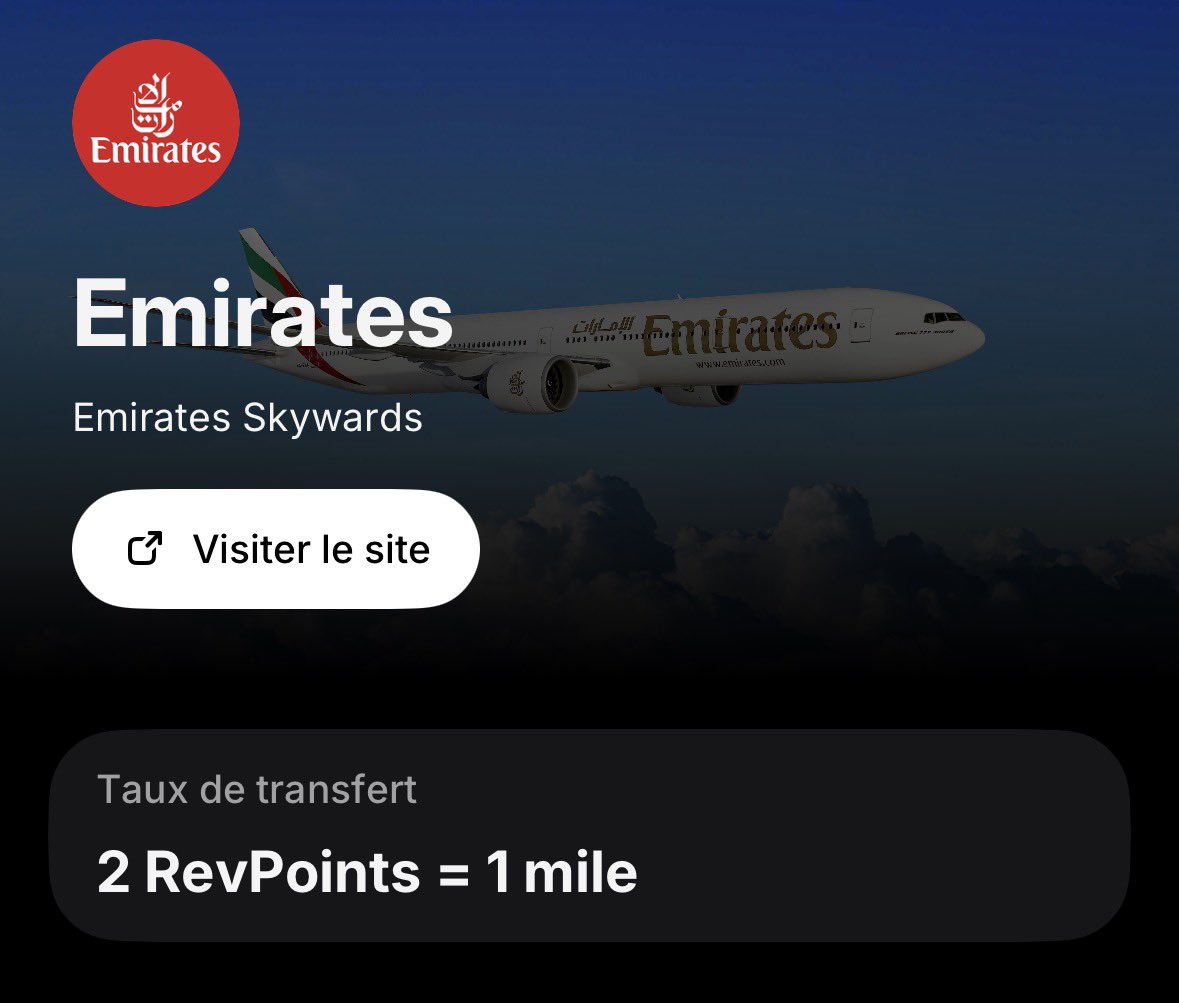 floxplore's tweet photo. Je l’avais annoncé y’a 5 mois 🤷🏾♂️
Et c’est désormais possible !
Emirates vient d’entrer dans le game des Miles REVOLUT.
Plus d’infos dans l’espace gratuit de la Miles Academy : https://t.co/CyisxHRcib
#finance #voyage #emirates #miles #revpoints https://t.co/AilqgxXos9