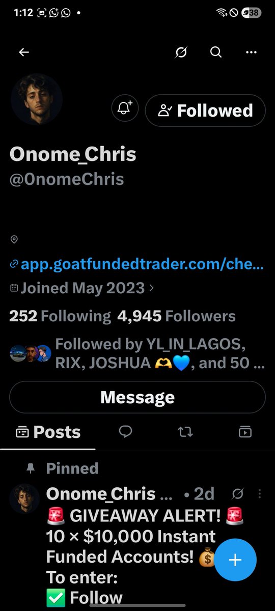 ecatocan's tweet photo. @probernard_02 @GoatFunded @0nomeChris Done✅️ my x role model🤲
Na the 5k gft account....make persin see payout to chop first🤧 https://t.co/2LzEviOlcO
