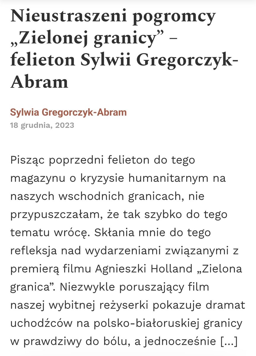 MrJohnBingham's tweet photo. Tak, Sylwia Gregorczyk-Abram została @BiuroRPO, ale nic i nigdy nie zmyje hańby, jaką okryła się uczestnicząc w hybrydowej operacji Putina/Łukaszenki i atakując obrońców polskich granic. Nic i nigdy. https://t.co/Slujj8A8LE