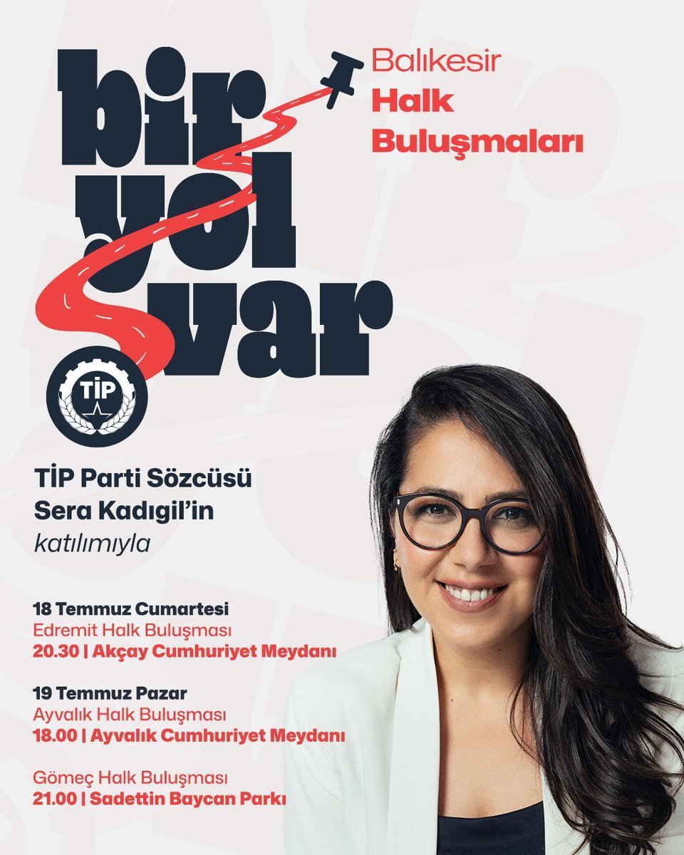 tipgenelmerkez's tweet photo. Özgürlüğe giden Bir Yol Var!

Buluşmalarımız, Parti Sözcümüz Sera Kadıgil'in katılımıyla 18 ve 19 Temmuz tarihlerinde Balıkesir'de sürüyor. Kurtuluşun yolunu hep birlikte yürümek için buluşalım! https://t.co/MhLsuLwIg9
