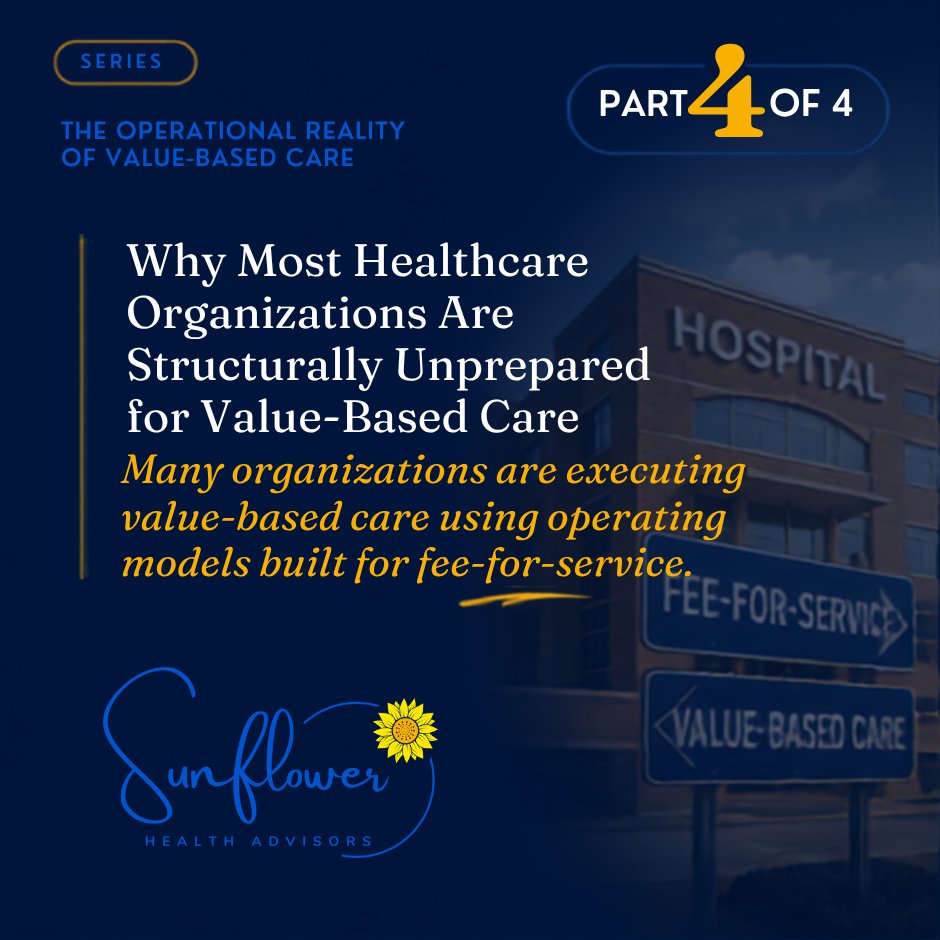 SunflowerHLTH's tweet photo. The Value-Based Performance Series | Part 4 is out! Success in value-based care requires more than contracts—it's about accountability. 📖 PART 4: https://t.co/lNGcseSOkH
Catch up on the series:
1: https://t.co/RBS6R5PHbq
2: https://t.co/fvFHHiO0Jj
3: https://t.co/Dcyjwdhr20 https://t.co/TZcD8VwvzI