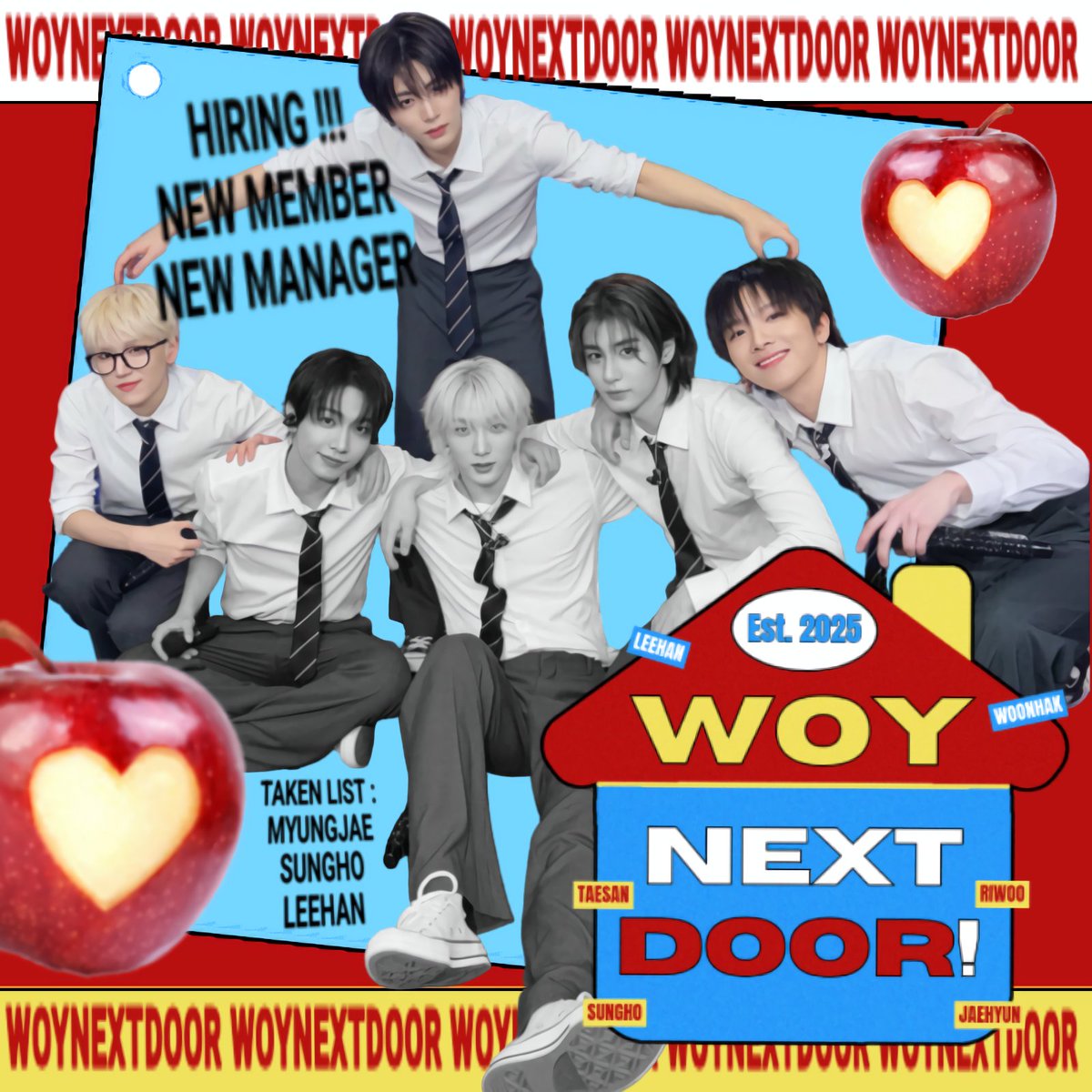 WOYNEXTDOOR's tweet photo. ᅠ
📢 𖹭 𝗪𝗢𝗬𝗡𝗘𝗫𝗧𝗗𝗢𝗢𝗥 is looking for our missing 𝗥𝗶𝘄𝗼𝗼, 𝗧𝗮𝗲𝘀𝗮𝗻, &amp; 𝗪𝗼𝗼𝗻𝗵𝗮𝗸, and we’re also searching for dedicated 𝗺𝗮𝗻𝗮𝗴𝗲𝗿𝘀 to take care of our boys. Leave your trace and come be part of our little home. 🏡
ᅠ https://t.co/Yc7LuB9eiB
