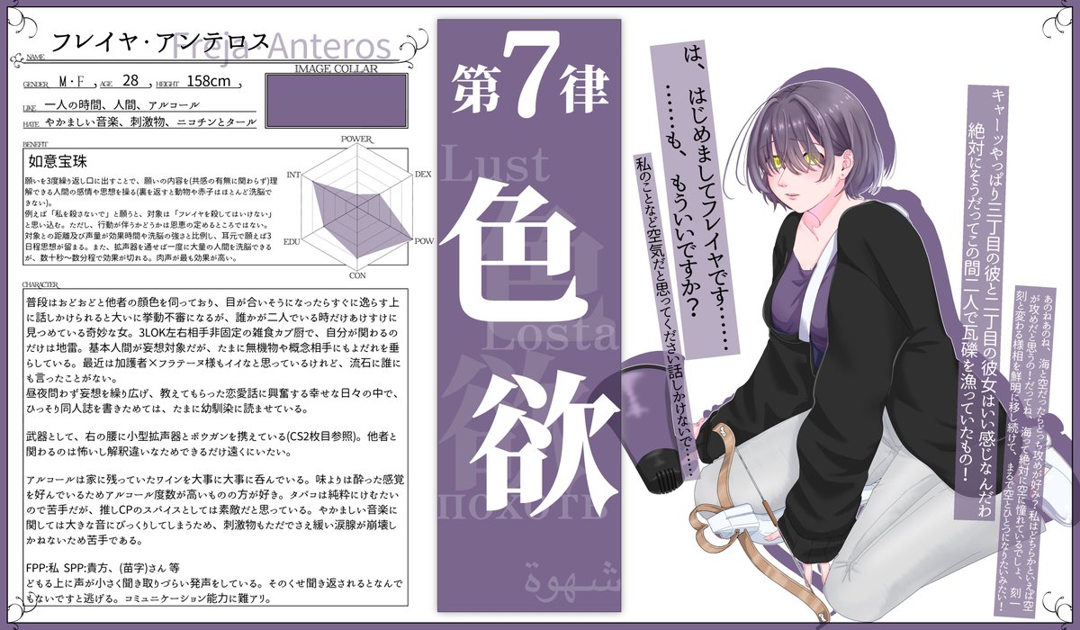Kakeriyo_TL's tweet photo. ✢──────────────✢

　 　　  【第七律】色欲
          フレイヤ・アンテロス

✢──────────────✢
#かけりよ_本CS https://t.co/zNcWgpO4rR