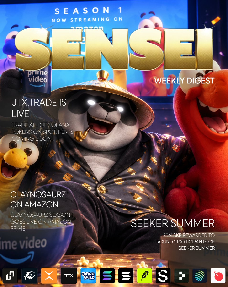 SolanaSensei's tweet photo. SOLANA WEEKLY DIGEST

- @solana tokenized equity value just hit $535M, a new all-time high.

- @RobinhoodApp $HOOD is now live on solana issued by backpack securities

- @Claynosaurz Season 1 is now streaming on Amazon Prime Video

- @jtx_trade went live with access to over 9K users to trade all spot tokens on Solana

- @DeFiTuna experienced an exploit of $580,000 to it's USDC lending pool. The attacker has been identified and the team is working to recover funds

- @solanamobile Seeker Summer went live from July 7 - August 30. Complete quests, earn badges, and try top apps on the Solana dApp Store

- @PhoenixTrade listed $ANSEM at 3x leverage and increased BTC, ETH & SOL leverages

- @JupiterExchange Gacha is live with real graded pokémon & one piece cards, fully onchain. You can pull cards worth multiples of what you paid and earn up to $100,000 rewards while you do it.

- @hylo_so launched eHYUSD, a replacement to sHYUSD. A fully delta neutral yield-bearing asset earning yield from every hylo leveraged token.

- @solana dApps pulled in over $18 million in revenue this past week, leading every chain in dApp earnings.

- @solana perp DEXs surpass $1 billion in 24 hour trading volume.

- @crediblefin ICO by @MetaDAOProject is about to close with over $20M in commitments

- @ImperialPerps introduced Imperial Prime, powered by the Imperial LP pool.