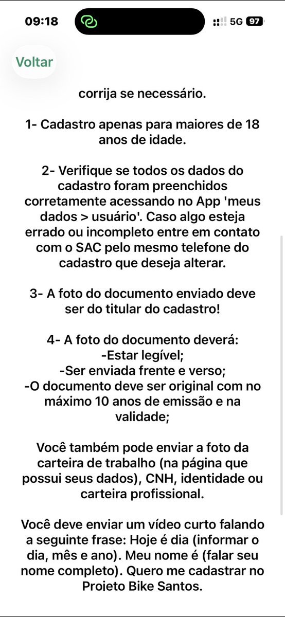 aguiarsl_'s tweet photo. esse app bikesantos é horrível, pelo amor de deus! a pessoa quer alugar uma bike rápida pra dar uma andada na orla tem q esperar dias e ainda enviar documentação e a porra de um VIDEO falando uma frase específica que eles querem vai se foder, nunca falicitam nd mesmo! https://t.co/MA6m6S8tdd