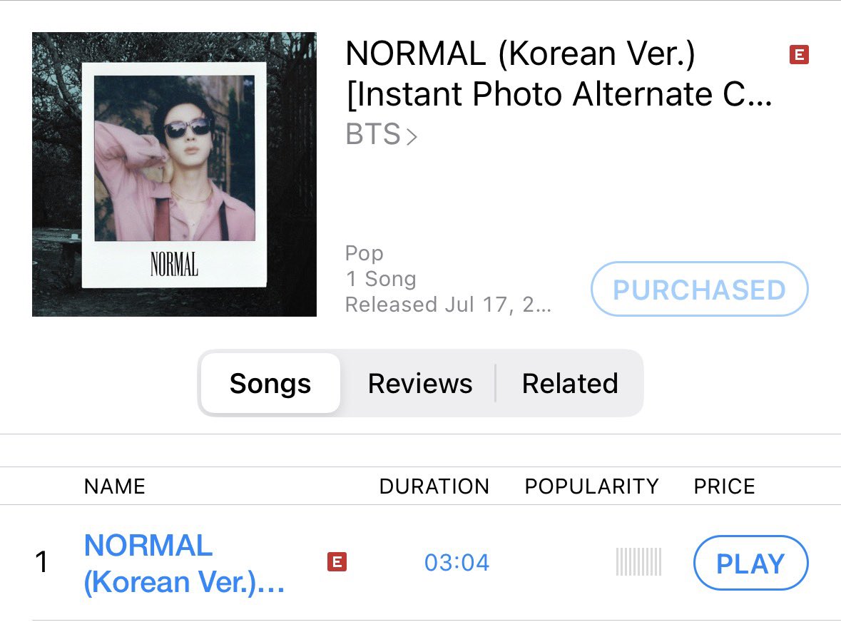 ph_kimseokjin's tweet photo. NORMAL (Korean Ver.) [Instant Photo Alternate Cover Jin Version] is now available on Itunes! 

Link to buy: https://t.co/H3MBHOg4o2

Reply if done buying ✅👇 https://t.co/nX4bAUGN3W
