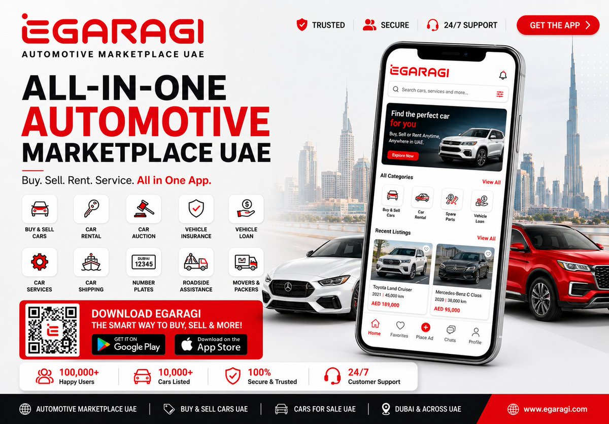 eGaragi's tweet photo. Automotive Marketplace UAE: A Smarter Way to Buy and Sell Vehicles Online

https://t.co/8H2dHRFIkm https://t.co/UnfnBwzzow