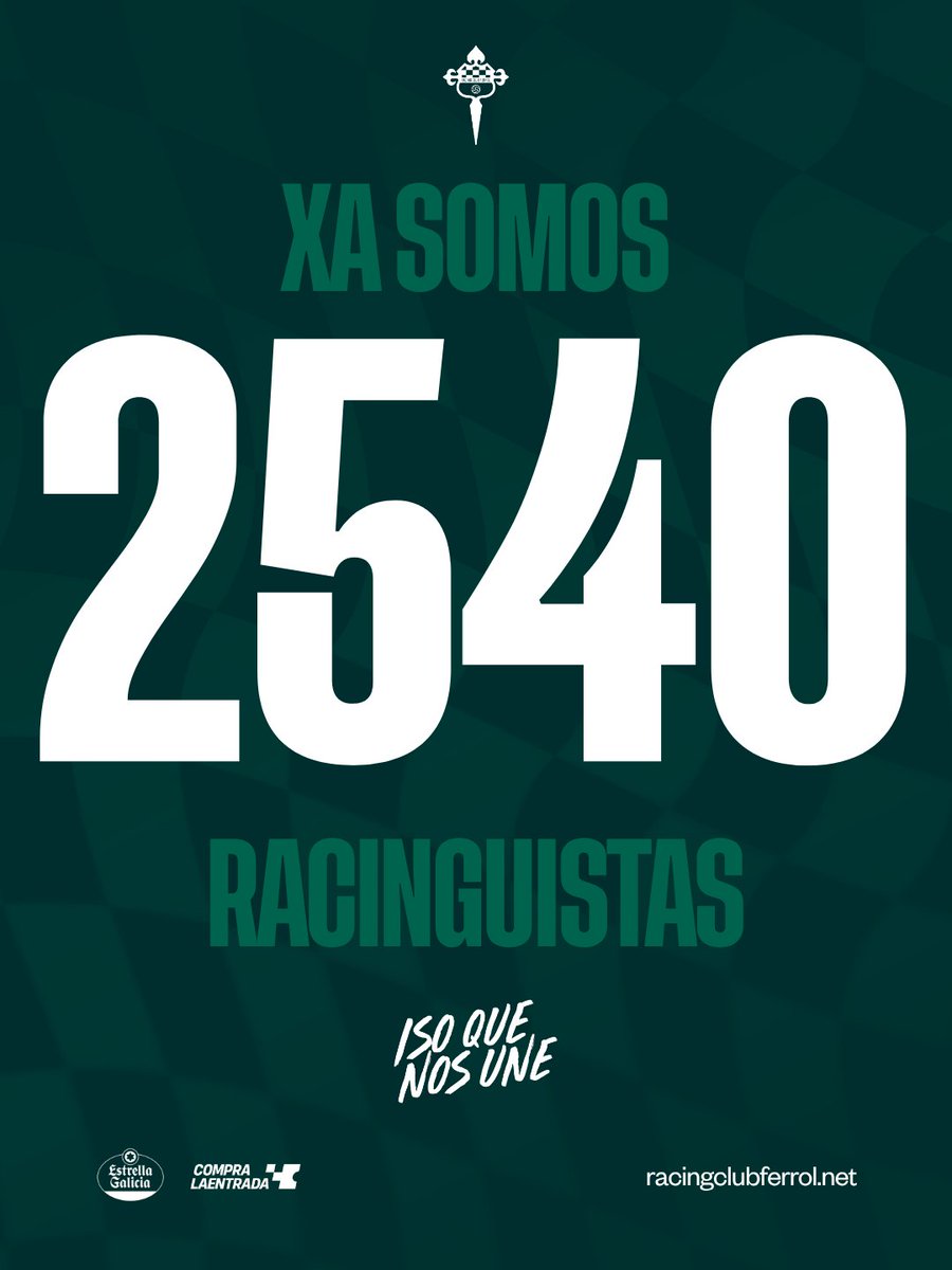 racingferrolsad's tweet photo. Dúas semanas despois do arranque da campaña, 2540 racinguistas xa forman parte deste camiño 💪🤩

Facedes máis forte esta familia cada día ⚓💚

Lembrade que as renovacións presenciais retomaranse o luns ás 10:30 h, pero a renovación en liña continúa dispoñible as 24 horas:

🔗 https://t.co/A5DjzcUNwh

#IsoQueNosUne