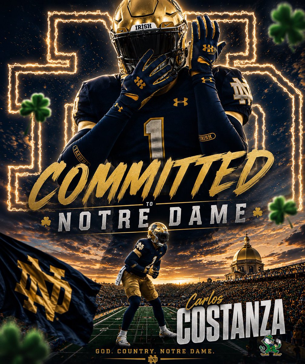 CoachEricBoog's tweet photo. BOOM…#1 Safety in the Country Carlos Castanzo has committed to Notre Dame. He chose the Irish over Texas A&amp;M, Oregon and OSU. 

“YAYOOOO, I’m Home AGTG” 

God Country Notre Dame ☘️ 

#TheIrish☘️ 
#BoogU https://t.co/om4knVZBCI