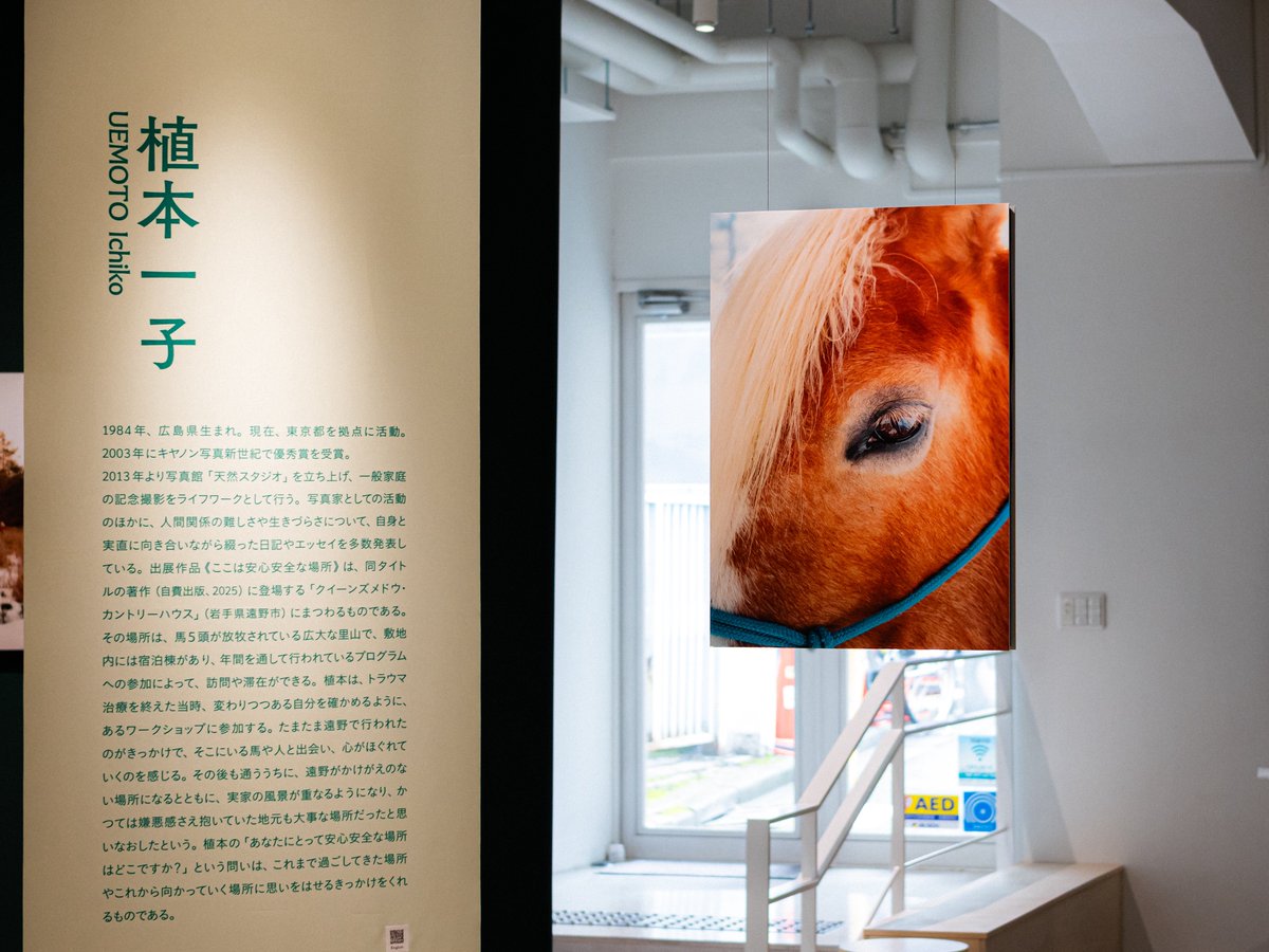 aikonnor's tweet photo. 写真家・植本一子さんのグループ展へ。

写真の奥に映像作品が放映されていて、それがとてもよかった。自ら切断したもの、抗い難く切断されてしまったものをもう一度接続することを通して、自分を社会と繋いでいく誠実で切実な記録。

"久しぶりに広島の実家に帰った。10年ぶりのことだった。"

"すべてがほこりをかぶり、薄汚れ、時が止まり、同時に磨かれ、進んでいた。"

"自分のことを知りたいと思うと、その先には母がいて、広島があって、歴史につながる。"

"わたしは平和を、戦争を、初めて自分のこととして思うようになった。"