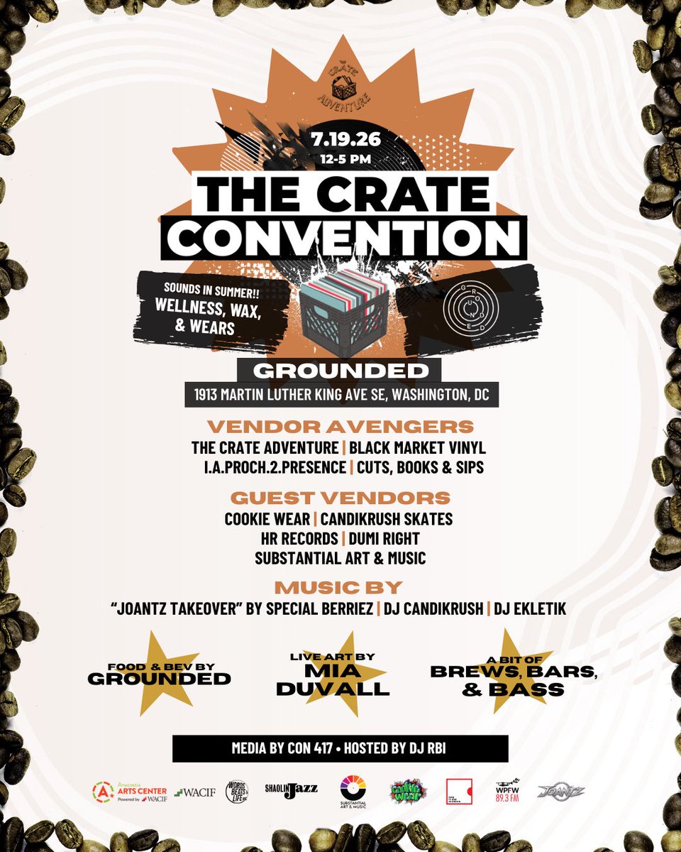 djRBI's tweet photo. Crate Convention on Sunday at Grounded 1913 MLK Ave SE DC 12-5 Free entry, all ages https://t.co/4L58vSBI87