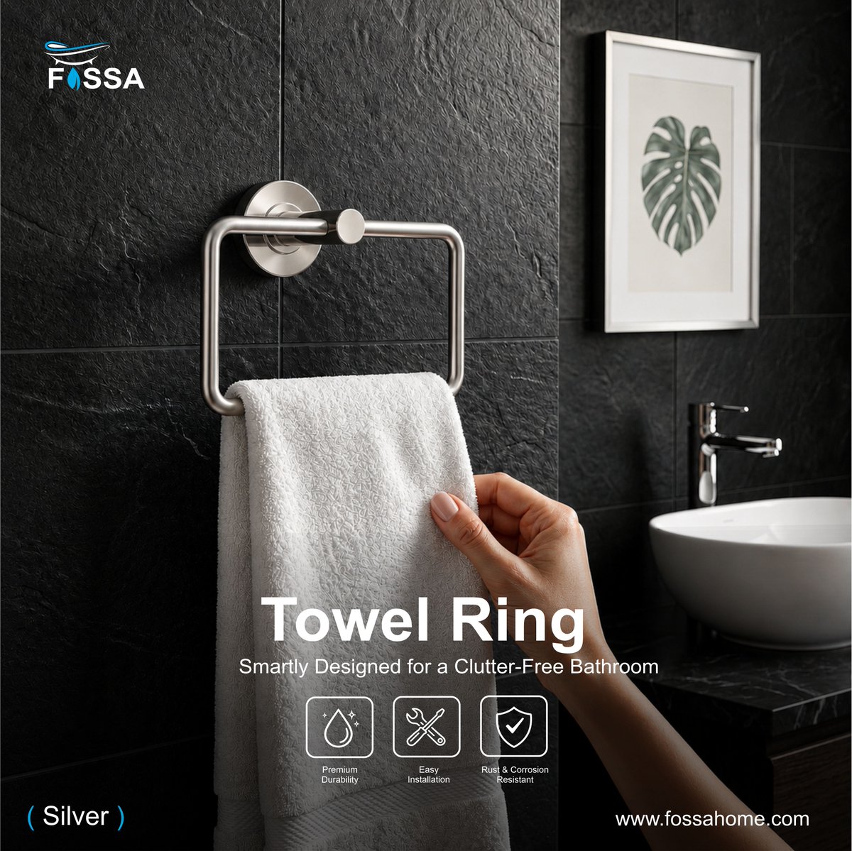 fossahome's tweet photo. ✨ Upgrade your bathroom with the Fossa Square Towel Ring 🚿Premium design, easy installation &amp; a rust-resistant finish for a clutter-free bathroom.Available in 4 Colors: 🤍 White | 🟡 Gold | 🌹 Rose Gold | ⚪ Silver🛒 
#FossaHome #BathroomFittings #LuxuryBathroom https://t.co/BZ1padWHs9