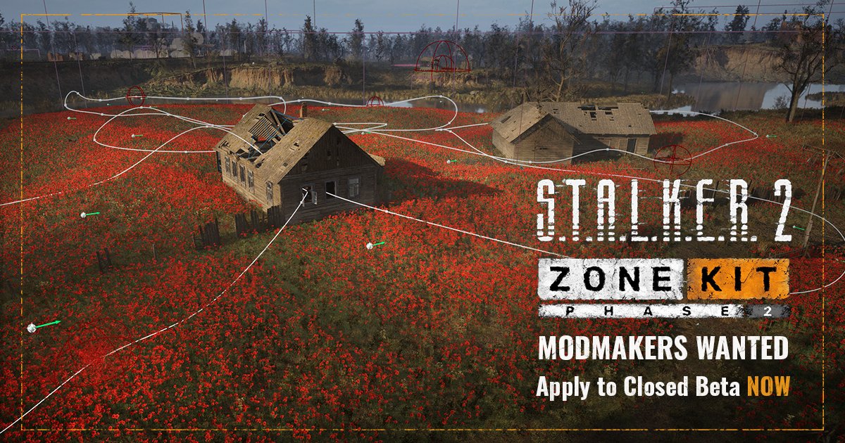 Stalker2News's tweet photo. GSC Game World has announced they're looking for more Mod Makers to join the ZoneKit Phase 2 Closed Beta.

Phase 2 is the next step in modding, focusing on quest scripting, audio, and localization tools.

The new ZoneKit version will release alongside the next '2.0' update. https://t.co/jPCHov8HqW