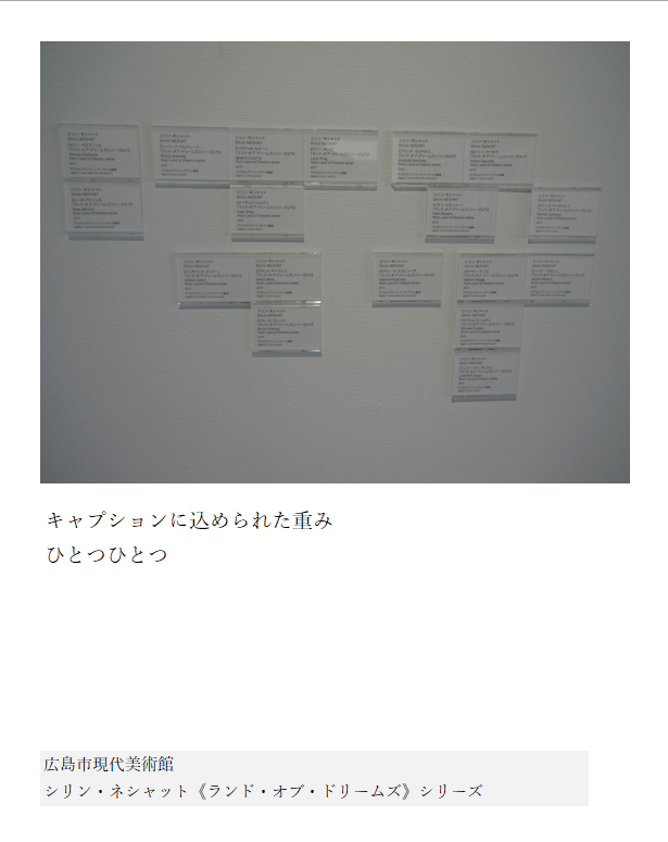 mocafollow's tweet photo. 広島市現代美術館
シリン・ネシャット《ランド・オブ・ドリームズ》シリーズ https://t.co/CSIsF9SqBg
