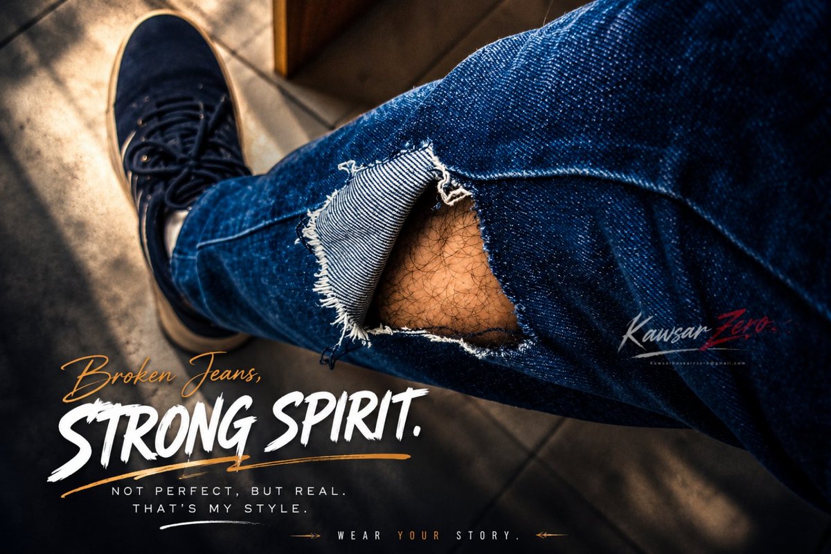 kawsarzero's tweet photo. #BrokenJeans #StrongSpirit #StreetStyle #RippedJeans #AuthenticSelf #WearYourStory #MensFashion #StreetVibes #MotivationalQuotes #EmbraceImperfection #RealStyle #ConfidenceIsKey #UrbanStyle #CasualLook #StrongMind #NotPerfectButReal #JeansStyle #MensAesthetic #Resilient https://t.co/PFlXGz1op5