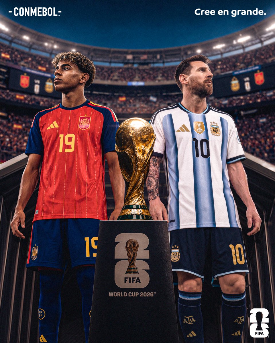 CONMEBOL's tweet photo. ¡Una nueva cita con la historia! 🇦🇷🤩

#CopaMundialFIFA https://t.co/Aoe2uWuW4A
