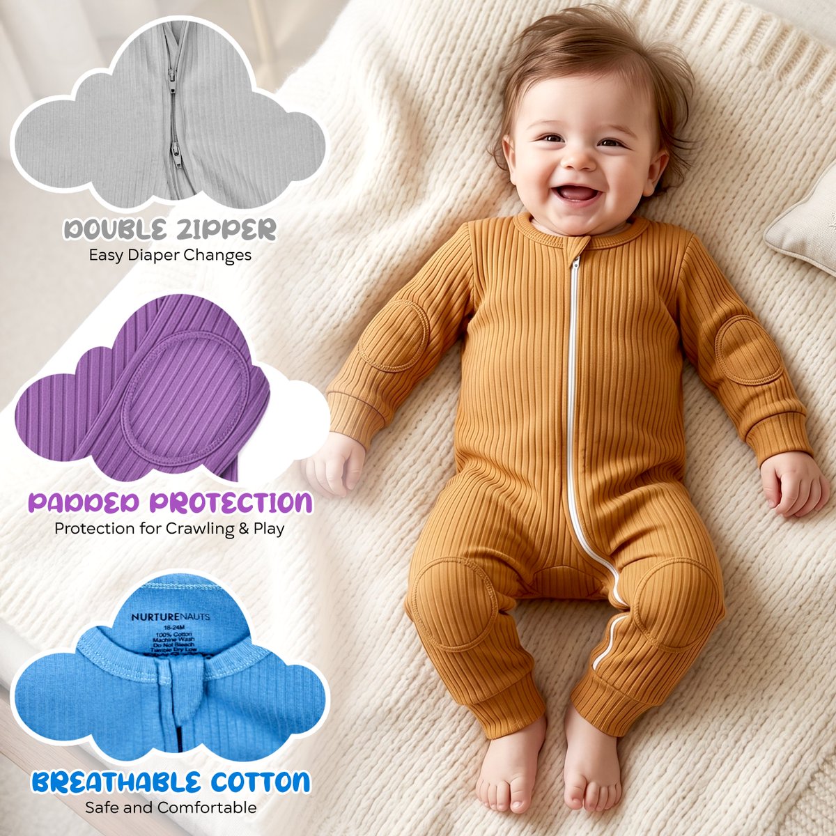 NurtureNauts's tweet photo. Crawl. Cruise. Conquer. 🚀
NurtureNauts padded rompers are designed for crawling, playing, and everyday little adventures—with extra comfort around the knees and elbows.
Shop at https://t.co/WGx20KSBA4
#NurtureNauts #BabyEssentials #CrawlingBaby https://t.co/9XzNEhH0yk