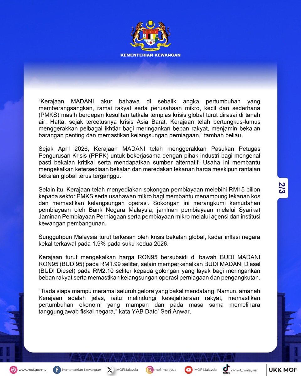 MOFmalaysia's tweet photo. SIARAN MEDIA MoF https://t.co/143rG7bgtU