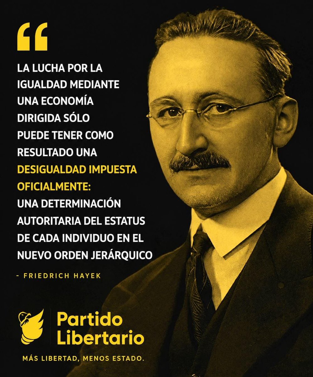 plibcl's tweet photo. Friedrich Hayek nos recuerda que la economía dirigida al estilo SOCIALISTA aumenta la desigualdad. 
Partido #Libertario de #Chile 🇨🇱
#BatallaCultural https://t.co/rRnSVXtoqe