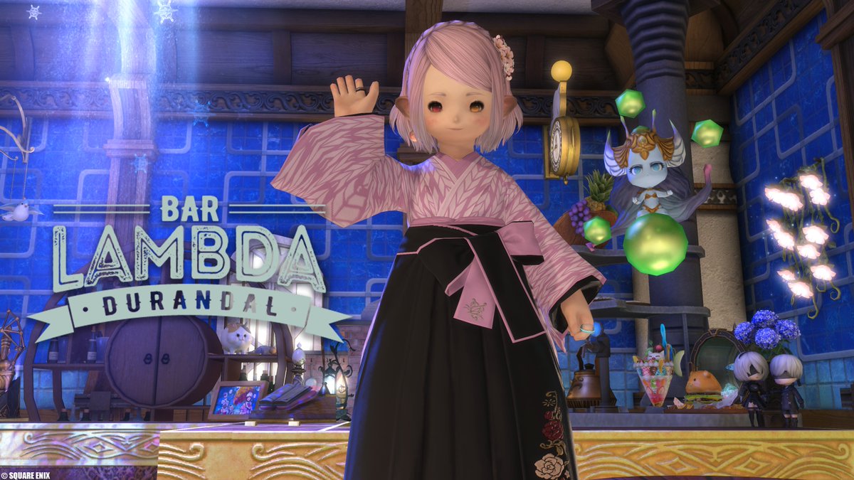 Meteor_0222's tweet photo. ζ*'ヮ')ζ ＜本日もバーラムダ デュランダル支店、『踊るララフェル亭』開店です！皆様ぜひミスト12区拡張街 53番地においでください！ #BAR_Lambda_Du https://t.co/ycLQJ4p3iv