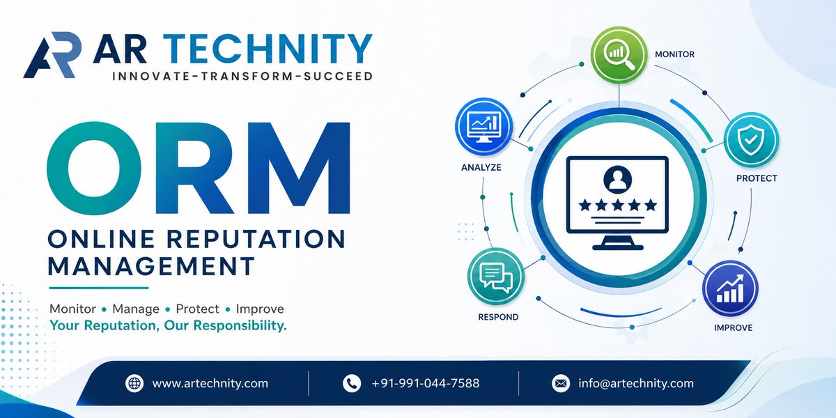 Artechnity's tweet photo. Protect your brand, build trust, and strengthen your online presence with AR Technity's expert Online Reputation Management solutions today.
#OnlineReputationManagement #ORM #BrandReputation #ReputationManagement #DigitalMarketing #BrandTrust #OnlinePresence https://t.co/NM6ppysEa4