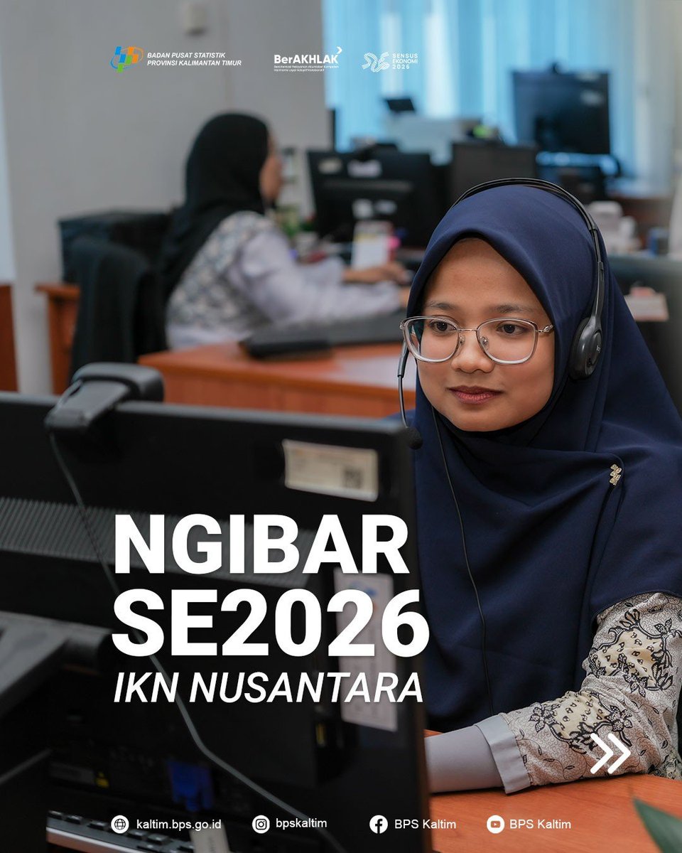 bpskaltim's tweet photo. Sinergi Nusantara: Dorong Pertumbuhan Ekonomi IKN Lewat "Ngibar" SE2026!

Mari bersama kita kawal pembangunan IKN dengan menyediakan data statistik yang akurat demi masa depan ekonomi Indonesia yang gemilang!

#SadarStatistik #SE2026 #SensusEkonomi #IKN #Nusantara https://t.co/OKIpkohZEC