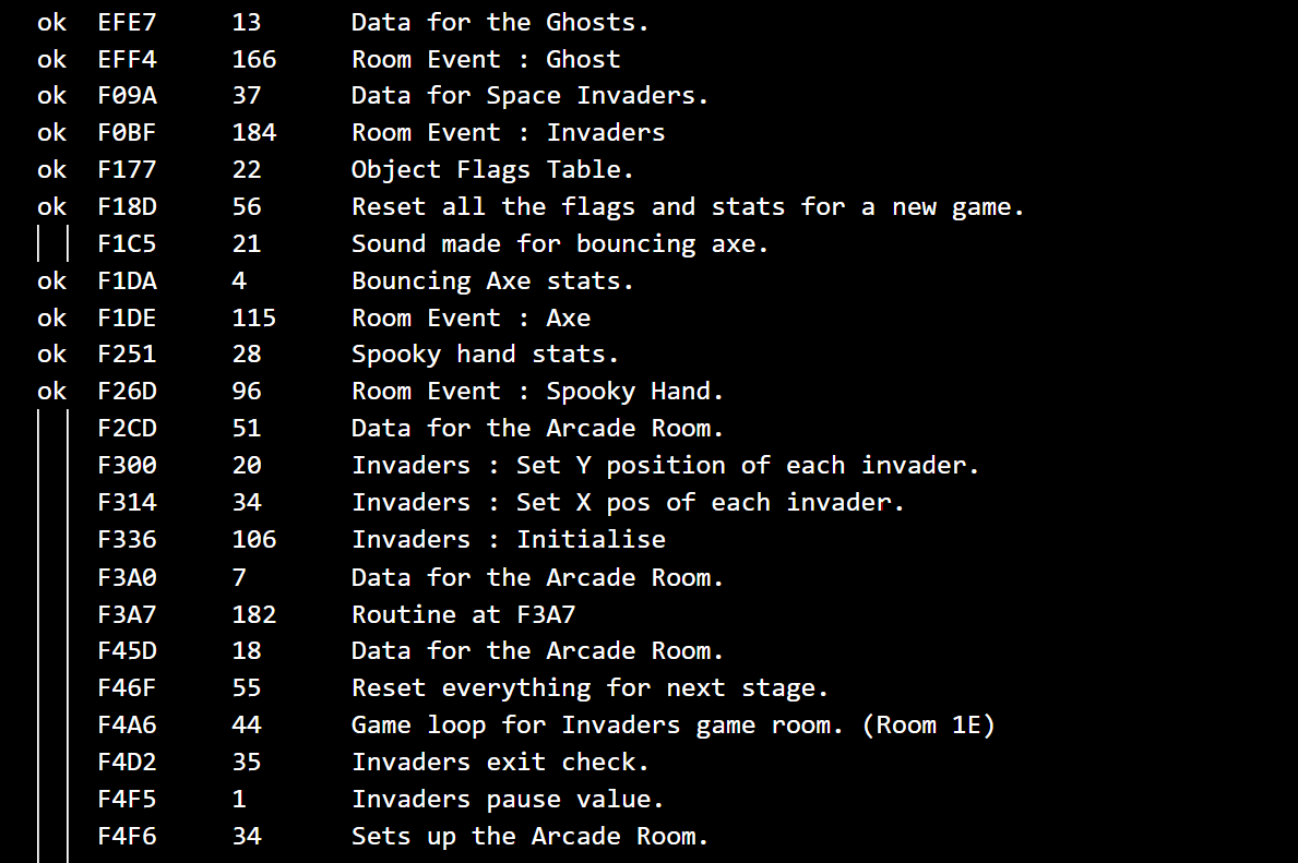0xC0DE6502's tweet photo. Pyjamarama WIP. Slowly whittling down my "conversion to do list" (image shows tiny part of it). Major components left to convert from Speccy Z80 to Elk 6502: arcade room (mini game), demo mode, celebratory fireworks, sounds &amp; tune, maybe key redefinition and joystick support 🥵 https://t.co/qfHZB3hkbx