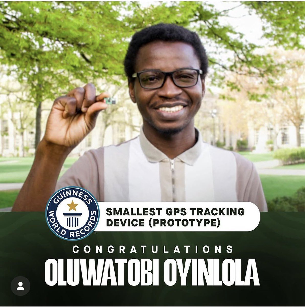 AdewaleYusuf_'s tweet photo. A boy from Ibadan, Nigeria, became a researcher at MIT and broke a Guinness World Record, for a GPS device smaller than your thumbprint. 
But wait, this is why his story is interesting: 

Most people believe you have to study in the US or UK before the world notices you.
His story proves that's not true.
He earned his Bachelor's degree from Tai Solarin University in Nigeria.
Then completed his Master's at the University of Rwanda.
No Ivy League degree.
Just world-class skills.
This is the story of Oluwatobiloba Oyinlola, Researcher at MIT and Advisory board member at Intel Corporation.
As an engineer, he was obsessed with the Internet of Things and began building solutions while living in Ibadan, including a solar-powered workstation. But he wanted a bigger stage for his research. So, he applied to MIT, the number 1 school in the World. 
He didn’t apply as a student; he applied as a researcher, which means MIT will pay him to conduct his research.

And after a series of rigorous interviews, he got in. 
A journey that started in Ibadan reached MIT, Intel, and the Guinness World Records.

That's the power of mastering your craft.
And that's exactly why he'll be speaking at the @beyondafricaorg  conference the largest gathering of Africans in AI, Business, Tech, and Career with other exceptional Africans doing great things on a global scale.