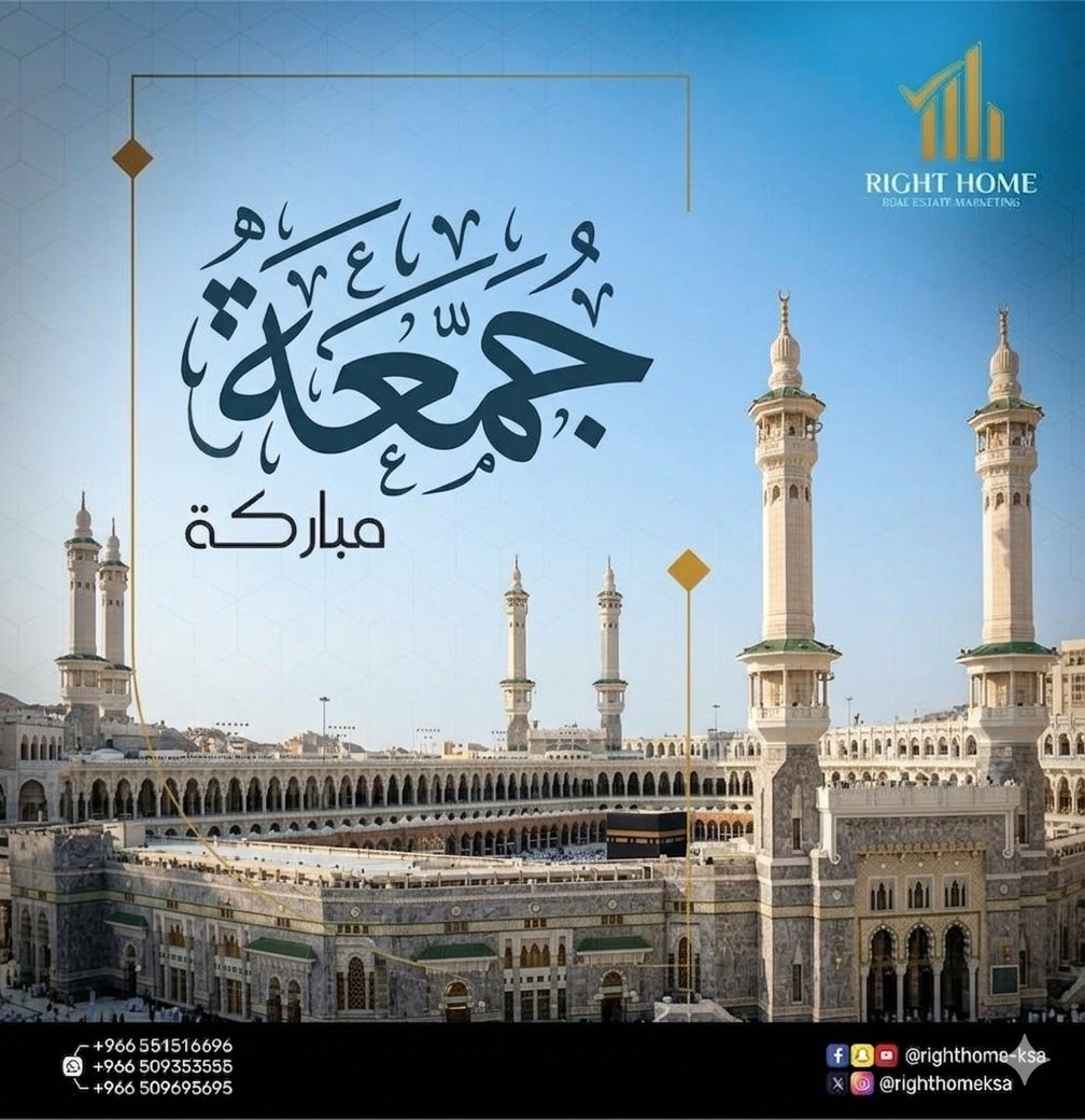 RighthomeKsa's tweet photo. جمعة مباركة تنبض بالخير والبركة من أطهر بقاع الأرض 🕋✨في هذا اليوم الفضيل، نبحث دائماً عن الاستقرار والراحة.. ونحن في "رايت هوم" نختصر لك الطريق لامتلاك عقار أحلامك في عروس البحر الأحمر #جدة بأفضل الخيارات الاستثمارية والسكنية 🏗️ الراحة تبدأ من الاختيار الصحيح!تواصل معنا مباشرة عبر الواتساب واستفسر عن أحدث مشاريعنا:🔗 https://t.co/u4vVCr1cQwجمعة_مباركة #عقارات_جدة #رايت_هوم #تسويق_عقاري #عقارات_السعودية #مشاريع_جدة