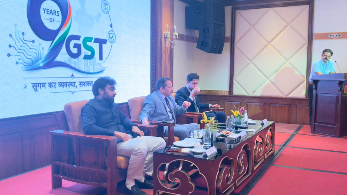 CgstJammu's tweet photo. CGST Srinagar Division, under the aegis of CGST J&amp;K and Ladakh Commissionerate, organised a GST Outreach Programme in Leh on 17.07.2026. The Commissioner, CGST Jammu, interacted with taxpayers and addressed their queries and grievances. #GST #TaxpayerFirst @cgstchdzone https://t.co/q8kVDaT0xb