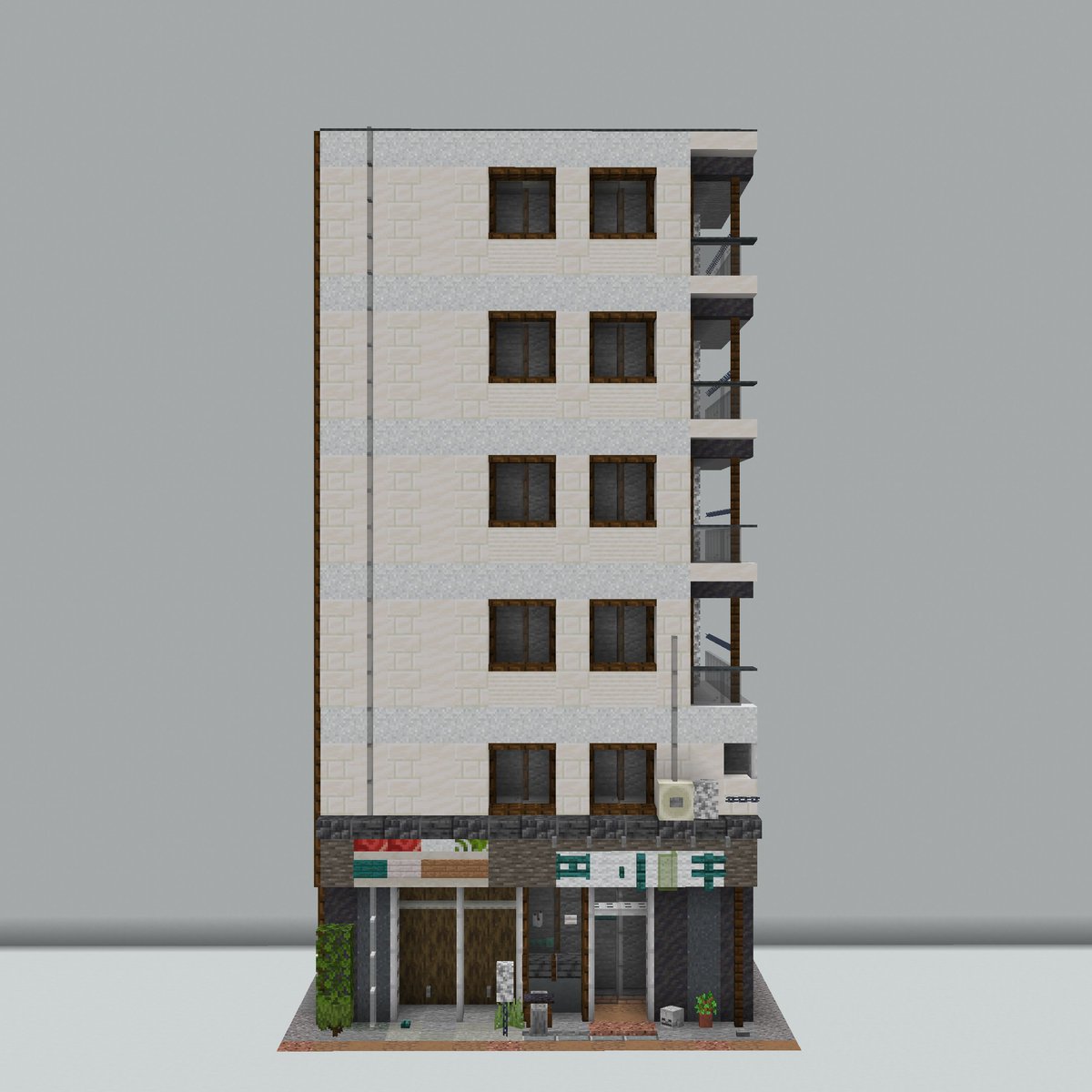 n1tte1's tweet photo. 雑居ビル
#Minecraft 
#minecraft建築コミュ 
#CITYEXPO2026 https://t.co/VHDKkpjWo6