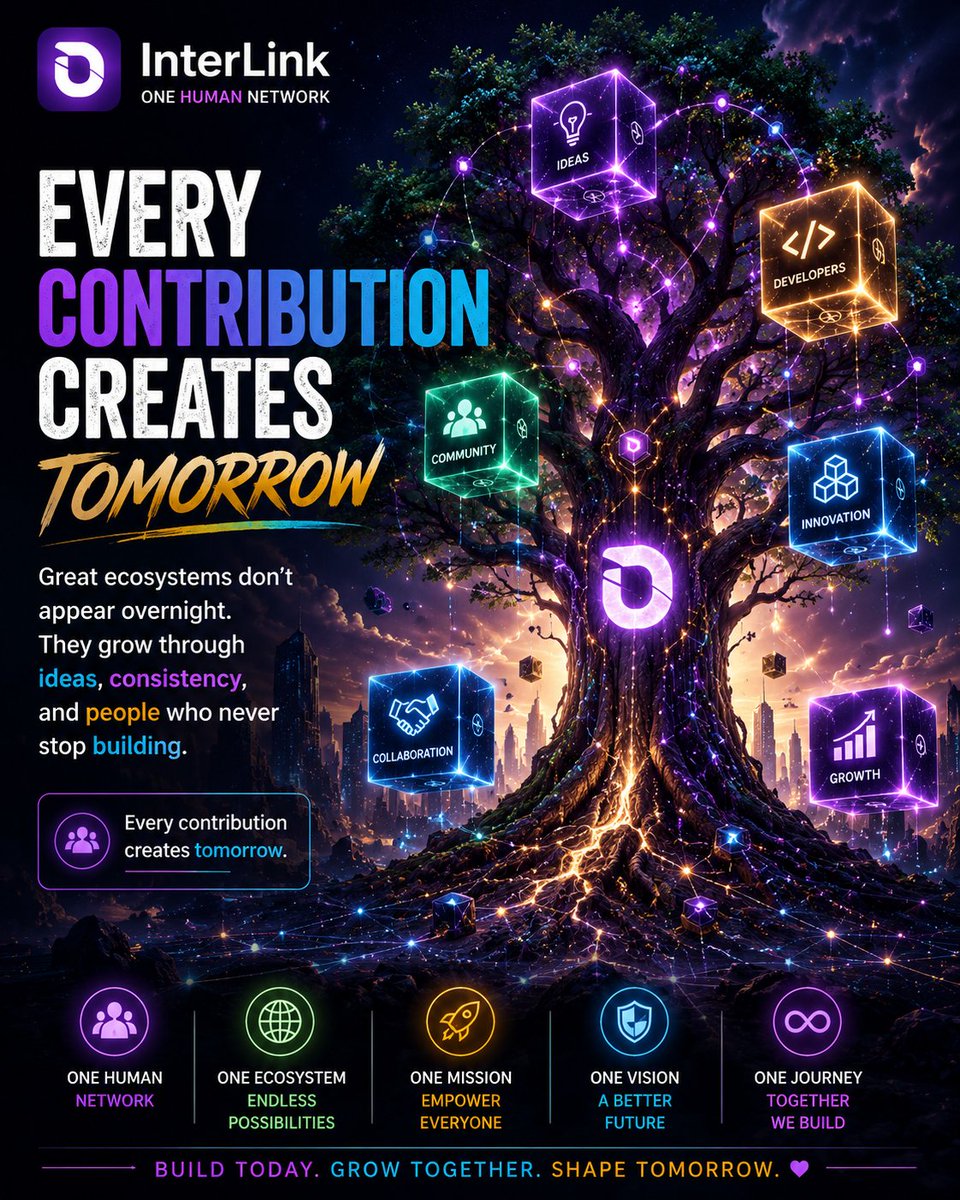 amu_tech307's tweet photo. 💡 Great ecosystems don't appear overnight.

They grow through ideas, consistency, and people who never stop building.

Every contribution creates tomorrow. 💜

#InterLink #ITLG #Web3 #Builders https://t.co/ZaL8UEBhRR