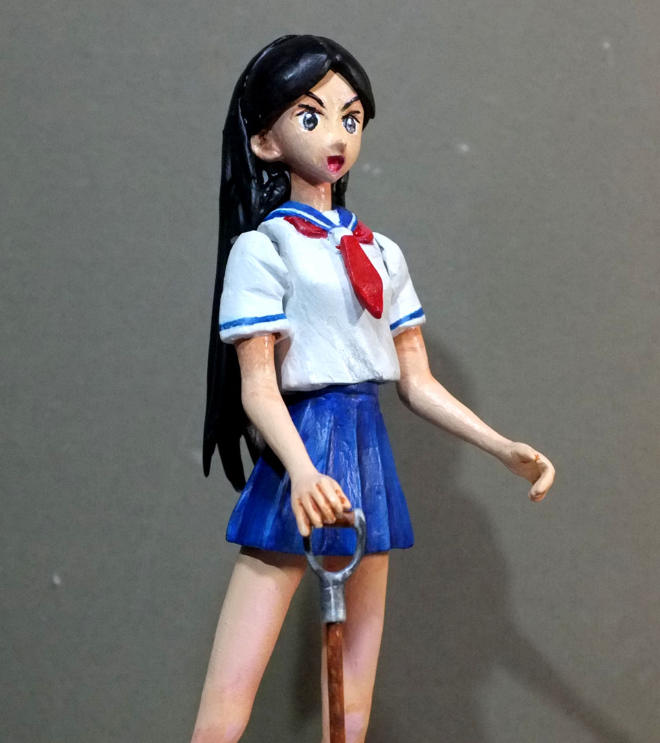 shikemoku_f's tweet photo. 絶望先生の「木津千里」さん、こんな感じ。見た目だけは好みなので、ヒイキしてあります。
　石油系溶剤を使ってません、ケチなので・・
まあ、絵の具をつくるのも、輸送するのも、石油を使うわけですが。
　作りかけを入れてた箱には「2025年2月1日」と書いてあります。

#木津千里   　#絶望先生 https://t.co/8S0LuQBMc0