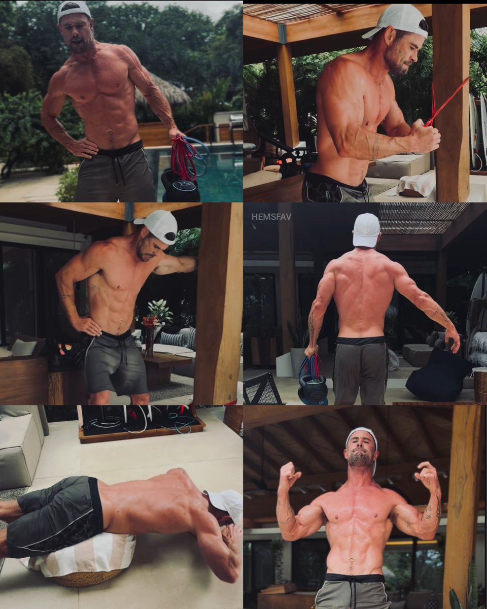 hemsfav's tweet photo. chris hemsworth working out without underwear is incredibly hot and that’s the tweet https://t.co/2P2QaLCmUa