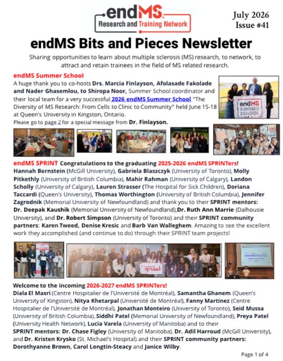 endMS's tweet photo. 🔬✨ Stay connected with the #endMS Network community! The July edition features highlights of the 2026 #endMS_SummerSchool, #endMS_SPRINT, publications, funding, career opportunities &amp; more. Please share and spread the word!
👉 View the full issue: https://t.co/6XLb4KH6Zu https://t.co/eATpDQFXIf