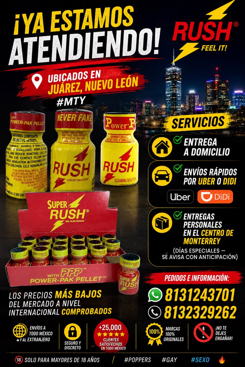 JehovaPoppers's tweet photo. #️⃣POPPERS Pide👍 
#CDMX #Monterrey
🌈César Poppers
📲WhatsApp:
👉https://t.co/n9l5UdF71f
👉https://t.co/U0N9peyr4t
✅Los mejores precios garantizados
✅Calidad y servicio top
✅Entregas a domicilio 🏠
✅Entrega en cualquier estación de 🚋Metro (CDMX)
✅Envíos seguros a todo 🇲🇽✈️ https://t.co/MEBEOCznH7