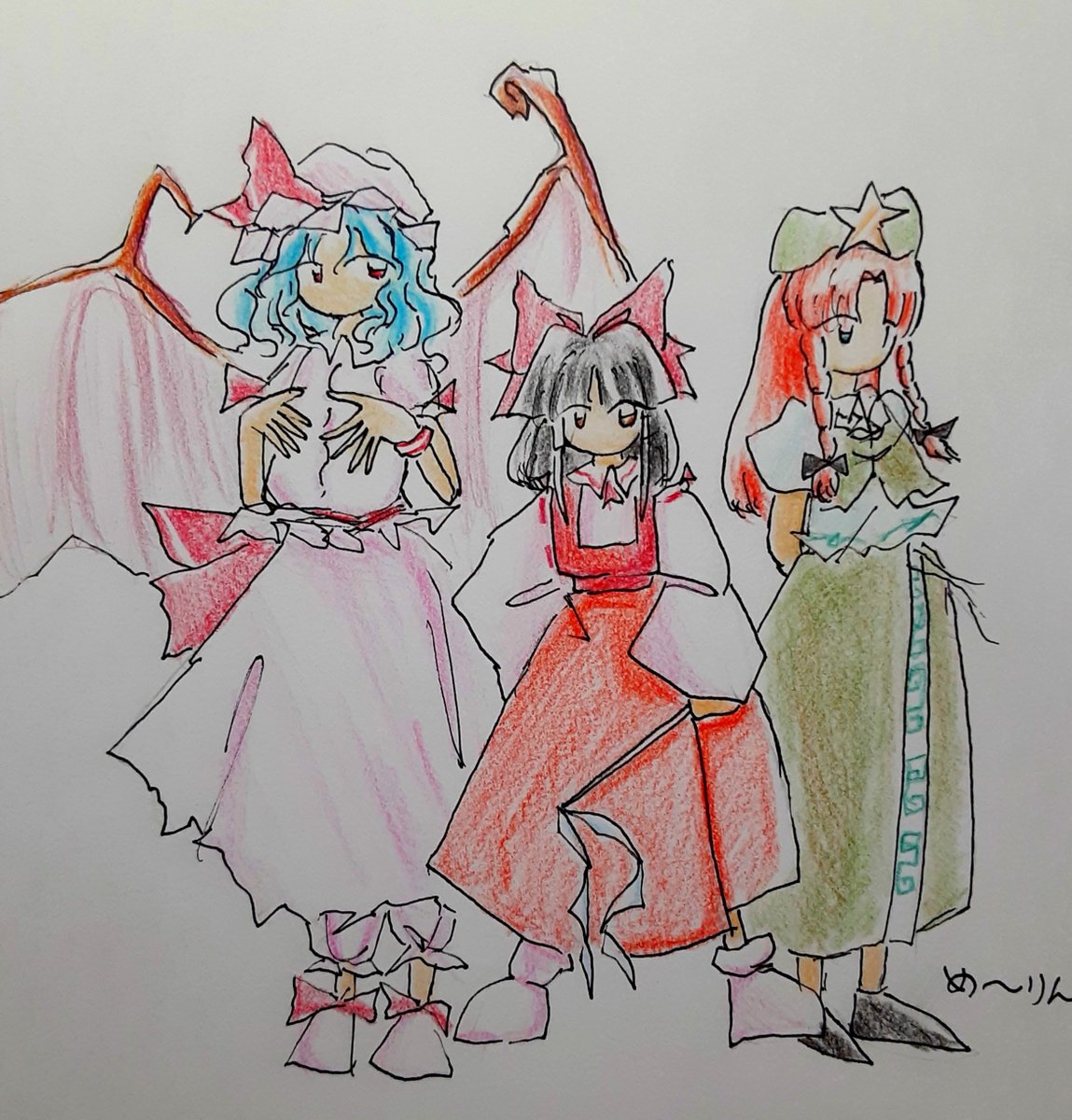 yakihokke_umai's tweet photo. かなり昔に紅魔郷をプレイしていた時、レミリアは長身なのだと思っていました(ドット絵が他キャラの2倍ほど大きい為) https://t.co/AwSuiRsAT0