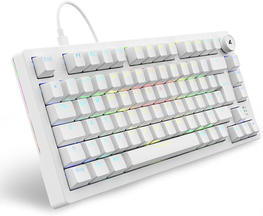 DansoPhilip10's tweet photo. Sharkoon Skiller SGK25 RGB Gaming Keyboard, 

75% Layout, Hot Swap, Huano RED Lubricated Switches, white

1,000gh https://t.co/JYM5s6893J