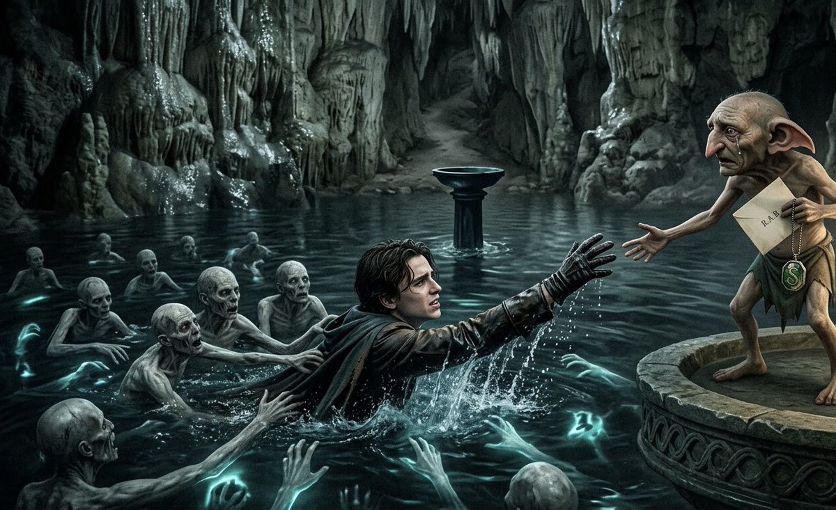 wizardworldtr's tweet photo. Regulus Black’in ölümü tam bir trajediydi. Voldemort’un madalyonunu yok etmek için yeşil iksiri içti. Dehşet verici halüsinasyon ve acılara katlandı. İksirin etkisiyle boğaz yakıcı bir susuzluk çekti. İksir bittikten sonra suya yöneldi. Ancak göldeki İnferiler tarafından boğuldu. https://t.co/BS9T1pCiTL