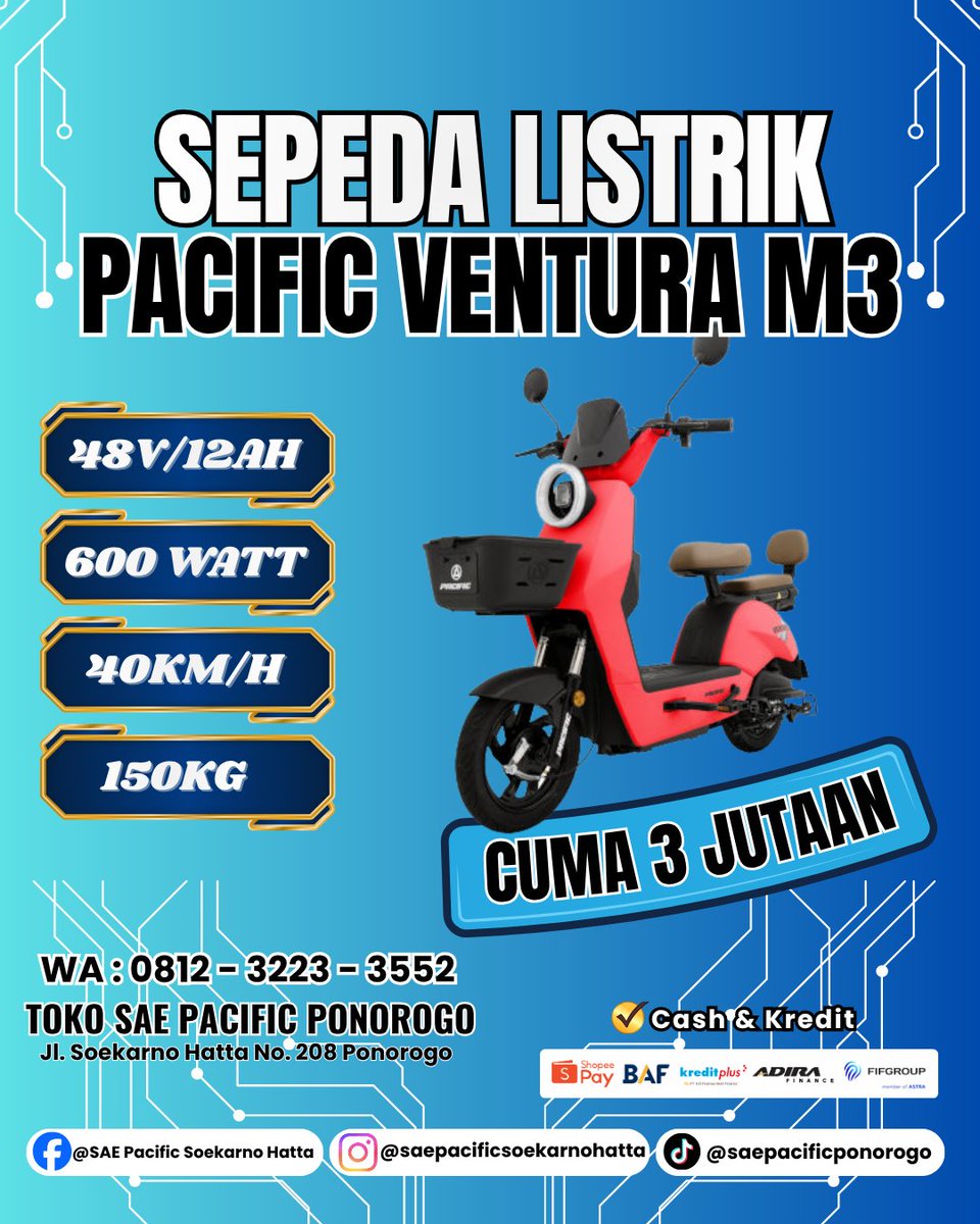 saepacific's tweet photo. Bagi yang ingin bertanya/pesan bisa langsung kontak/menuju ke:
📍 SAE PACIFIC
📍 Jl. Soekarno Hatta No. 208 Ponorogo
📍 Lokasi Google Maps : https://t.co/0gXv7nMxh1
📲 0812-3223-3552
📌Jam buka:
Senin-Sabtu: 08.00-21.00 WIB

#sepedaan #sepeda #gowes #sepedalipat #sepedaindonesia https://t.co/o2lKnhtmdO