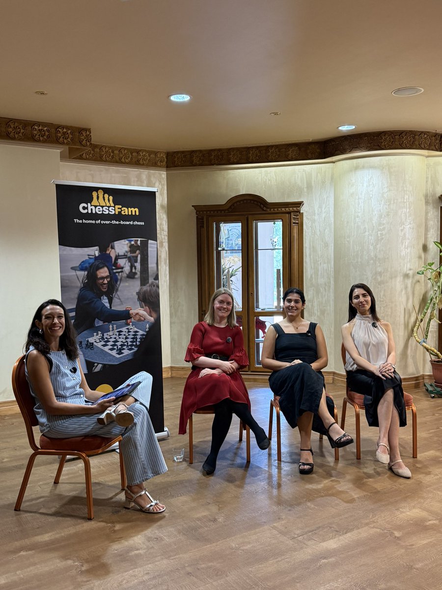 ChessProblem's tweet photo. finally, the women in chess panel with @emiliacastelao @GevorgyanMaria and Johanna Johannsdottir! https://t.co/7rGDLk2y0I